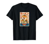 Kawaii Shiba Inu con Ramen Bowl Maglietta