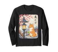 Kawaii Shiba Inu Matcha Boba Giapponese Carino Anime Amante dei Cani Maglia a Manica