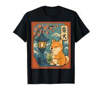 Kawaii Shiba Inu Matcha Boba Giapponese Carino Anime Amante dei Cani Maglietta