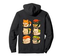 Kawaii Shiba Inu Sushi Roll Set in Divertente Stile Chibi Felpa con Cappuccio