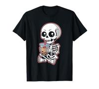 Kawaii Skeleton Bubble Milk Tea Halloween Boba Maglietta