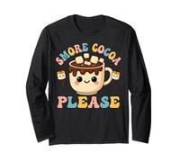 Kawaii Smore Hot Chocolate Marshmallow Campfire Vibes Maglia a Manica