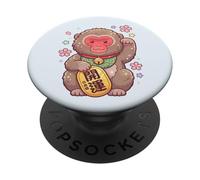Kawaii Snow Monkey Maneki Neko Fortune Macaco Giapponese PopSockets PopGrip Adesivo