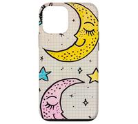 Kawaii Sole e Luna Celeste Doodle Design Custodia per iPhone 12 mini