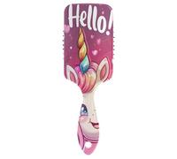 Kawaii - Spazzola massaggiante a cuscino d'aria 3D a forma di unicorno, spazzola districante per capelli, pettine antistatico, spazzola per capelli professionale