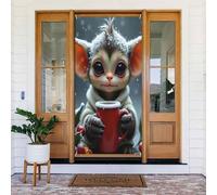 Kawaii Stampa Elfo n. 4 Coperture decorative per porte, striscione decorativo per interni/esterni, primavera, estate, autunno, inverno, Halloween, Natale, decorazioni per la casa
