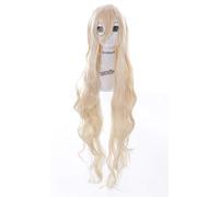 Kawaii-Story JF-005-11 - Parrucca per cosplay, biondo chiaro, lunghezza 100 cm, motivo: onde ondulate