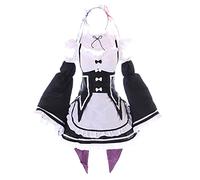 Kawaii-Story MN-192 - Costume da cameriera da cameriera da 7 pezzi, per cosplay Re Zero Rem Ram (L)