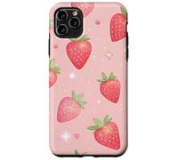 Kawaii Strawberry Star Pink Aesthetic Fruit Style Custodia per iPhone 11 Pro Max