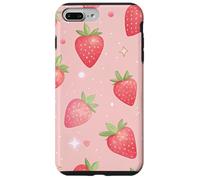 Kawaii Strawberry Star Pink Aesthetic Fruit Style Custodia per iPhone 7 Plus/8 Plus