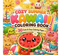 Kawaii Summer Adventures: Easy and Relaxing Coloring Pages Featuring Cute Summer Adventures