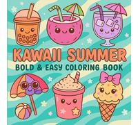 Kawaii Summer Coloring Book for Kids: Bold & Easy Cute Designs - 45 Fun Summer Pages