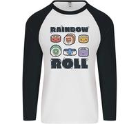 Kawaii Sushi Arcobaleno Rotolo Pesce Uomo L/S Baseball T-Shirt