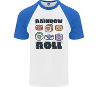 Kawaii Sushi Rainbow Roll Fish Uomo S/S Baseball T-Shirt