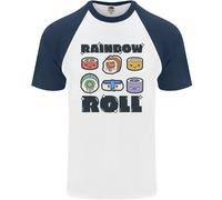 Kawaii Sushi Rainbow Roll Fish Uomo S/S Baseball T-Shirt