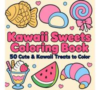 Kawaii Sweets Coloring Book: A Bold and Easy Coloring Book for Adults & Teens Featuring Cute Desserts, Japanese Sweets, Candy, Ice Cream, and Bakery Treats for Relaxation
