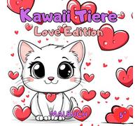 Kawaii Tiere Love Edition Malbuch: Valentinstags Malbuch - Tier Malbuch - Kawaii Tiere Malbuch - 50 niedliche und liebevolle Illustrationen für Kinder ab 5 Jahren