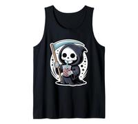 Kawaii Tristo Mietitore Bolla Latte tè Halloween Boba Tea Canotta