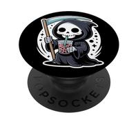 Kawaii Tristo Mietitore Bolla Latte Tè Halloween Boba Tea PopSockets PopGrip Adesivo