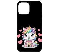 Kawaii Unicorn Boba Lover Illustration Custodia per iPhone 12 Pro Max