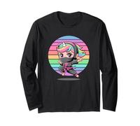 Kawaii Unicorn Ninja Girl - Simpatica squadra prescolare Dream Kungfu Maglia a Manica