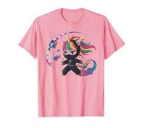 Kawaii UNICORNO NINJA Compleanno Ragazza Arcobaleno Fancy Carino Tumble Maglietta