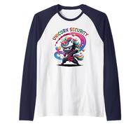 Kawaii UNICORNO SICUREZZA Mama Girl Rainbow I Love Pre-K Team Maglia con Maniche Raglan