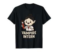 Kawaii Vampiro Infermiera Flebotomista Laboratorio Sangue Humor Flebotomia Maglietta