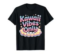 Kawaii Vibes Only Cute Pastel Estetic Bunny Panda Cat Kids Maglietta