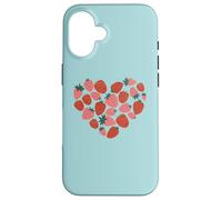 Kawaii Vintage Strawberries Heart Fruit Cottagecore Custodia per iPhone 16