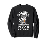 Kawaii Womens Kids Funny Fitness Whole Pizza Raccoon Lover Felpa