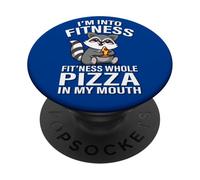 Kawaii Womens Kids Funny Fitness Whole Pizza Raccoon Lover PopSockets PopGrip Adesivo