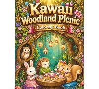 Kawaii Woodland Picnic Coloring Book: Cute Forest Animals and Nature Scenes for Relaxation and Creative Mindfulness, Adorable Woodland Activity Book for Kids and Adults
