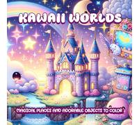 Kawaii Worlds. Magical Places and Adorable Objects to Color: A Coloring Book for Adults and Teens to Unwind and Explore Enchanting Worlds Filled with Cute and Whimsical Creations