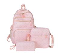 Kawaii Zaino Set Kit 3 Pezzi Carino Pois E Astuccio, Rosa, Se référer au descriptif, Fare riferimento alla descrizione