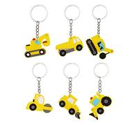 Kawailay 12 portachiavi a tema BAU per bambini, per il compleanno dei bambini, per cantieri, escavatori, trattori, feste, in silicone, per bambini, ragazzi, ragazze, compleanno