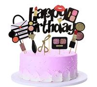 Kawailay 15 decorazioni per cupcake a tema cosmetici, per torte, per feste di compleanno, per addio al nubilato, spa, saloni, feste di compleanno per ragazze, stile 2