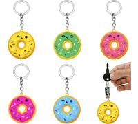 Kawailay 5 portachiavi a ciambella 3D a forma di ciambella, accessori per feste a tema baby shower, feste di compleanno per ragazze