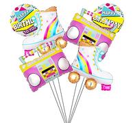 Kawailay 6 palloncini arcobaleno per pattini a rotelle anni 80 e 90 retrò per feste hip hop discoteca febbre a tema foil palloncini per compleanno danza matrimonio anniversario di laurea