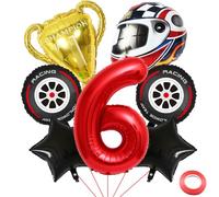 Kawailay Palloncini da 6° compleanno - 7 pezzi, rosso, palloncino, assortimento per feste, corsa, ragazzi e bambini