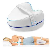 Kawaology Cuscino per ginocchia per chi dorme sul fianco, cuscino ortopedico per gambe per dormire senza dolore, cuscino ergonomico in memory foam viscoelastico I rivestimento traspirante (bianco)