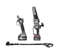 Kawapower Kit Forbici/Mini Motosega/Cavo Estensibile A Batteria 18V 2x4ah 18V