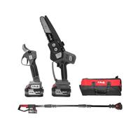 Kawapower Kit Mini Motosega/Forbici/Cavo Estensibile A Batteria 18V 2x4ah 18V