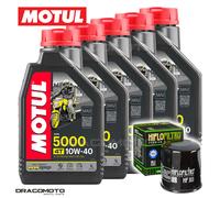 Kawasaki GTR 1400 2008-2010 Tagliando Olio Motul 5000 4T 10W-40 5 litri Filtro