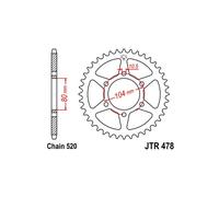 Supersprox Steel Kawasaki 520x46 Rfe478x46blk Rear Sprocket Argento 46t