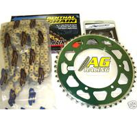 Kawasaki KXF 250 04-05 Renthal Kit Catena e Corona 14T 48T Verde