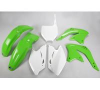 KAWASAKI KXF 450 2006-2008 KIT PLASTICHE COMPLETO 7 PEZZI COLORE VERDE-BIANCO