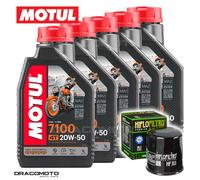 Kawasaki VN Vulcan 1700 Classic 2009-2012 Tagliando Olio Motul 7100 20W-50 4T...