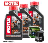 Kawasaki VN Vulcan 800 1995-2000 Tagliando Olio Motul 7100 20W-50 4T 3 litri ...