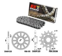KAWASAKI ZX-6R (ZX600 G1-G2) NINJA (Mod.520) 600 1998-1999 catena corona pign...